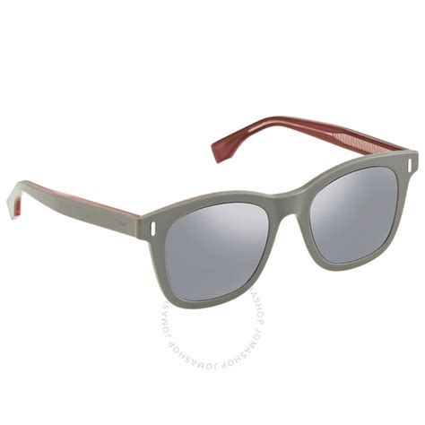 fendi mens gray sunglasses m0040|Fendi Silver Mirror Square Men's Sunglasses FF M0040/S 0KB7 50.